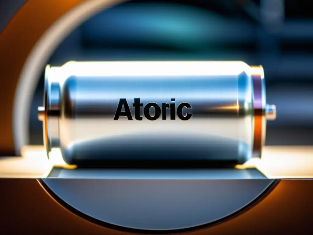 Beryllium: Brillante y Crucial para la Tecnología Un cilindro de berilio pulido con detalle atómico, en una instalación aeroespacial y nuclear
