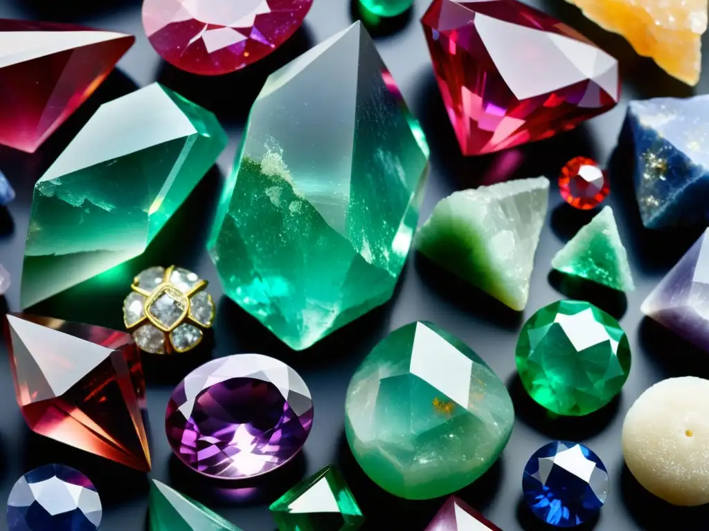 Exquisita colección de gemas y minerales en alta resolución Una colección de minerales y gemas vibrantes en alta resolución, invitando a explorar la inversión en minerales y gemas