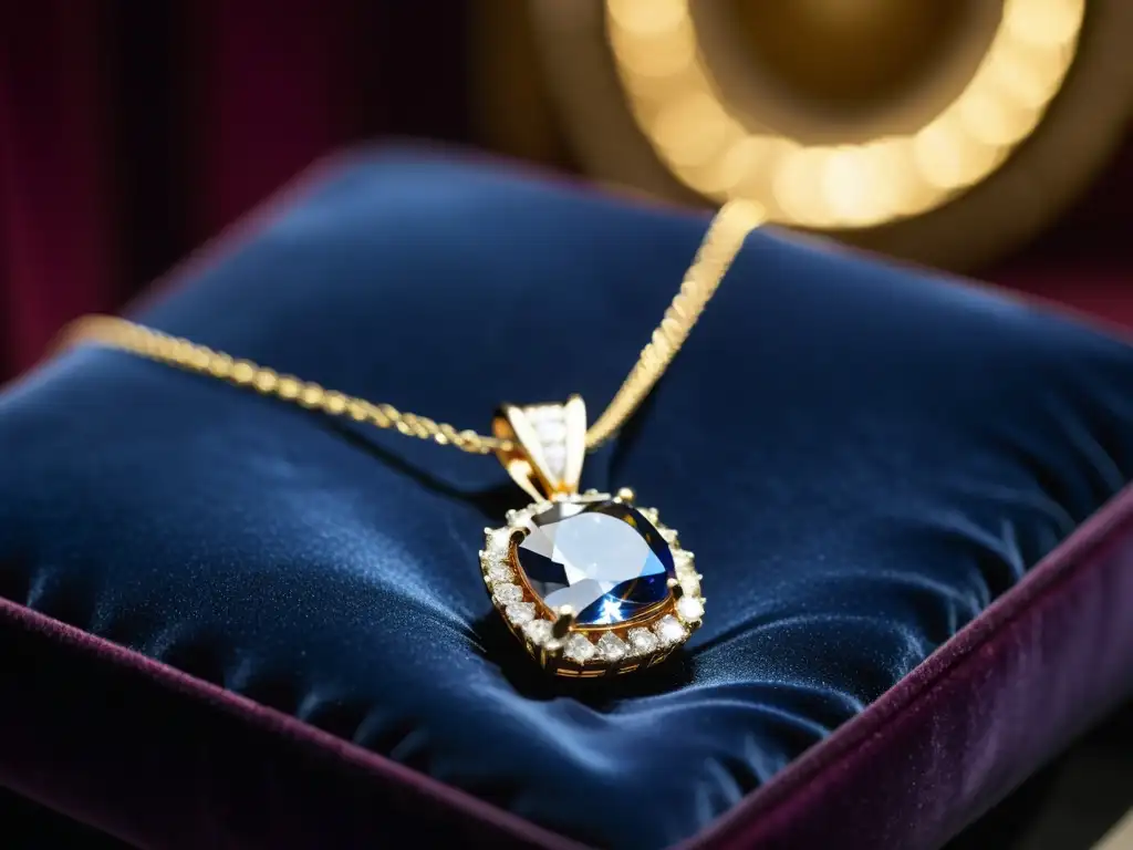 Un conjunto de collar y pendientes de diamantes brillantes en una exhibición de museo, evocando influencia cultural de las gemas