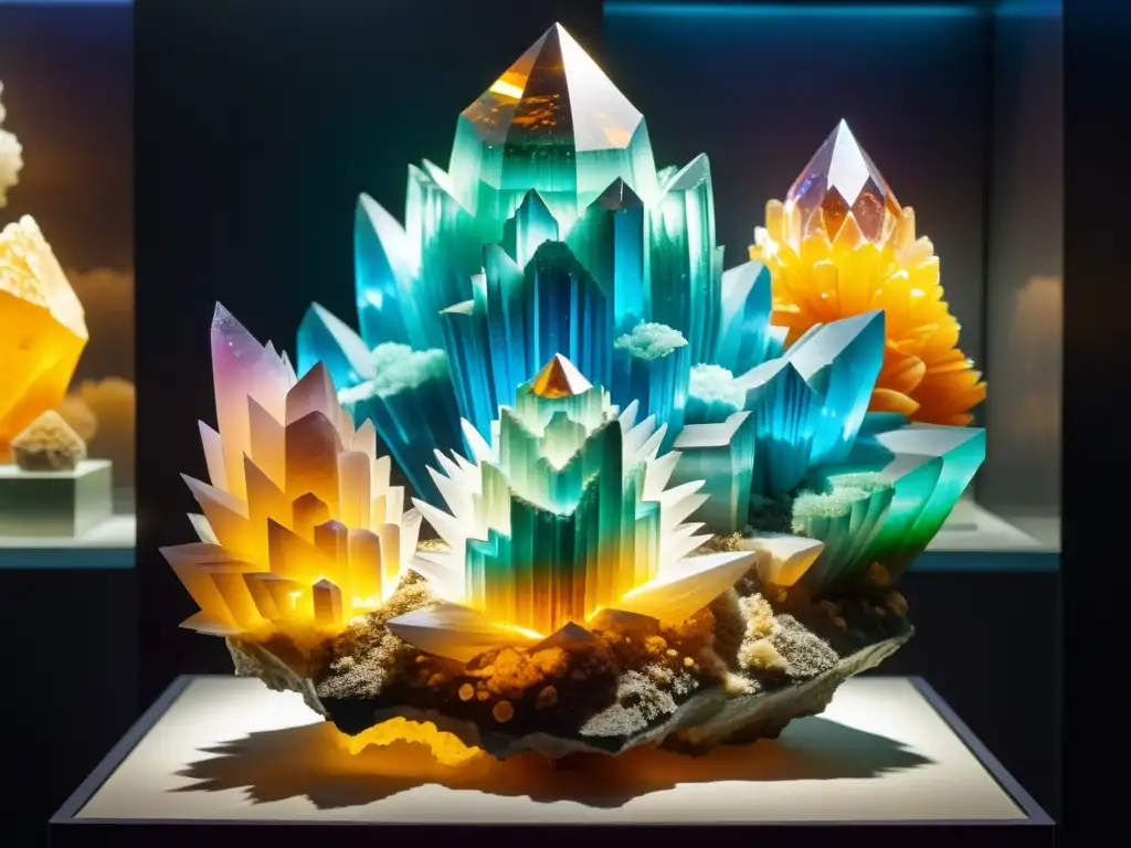 Exhibición de cristales vibrantes y coloridos en una exposición mineral mundialmente imperdible