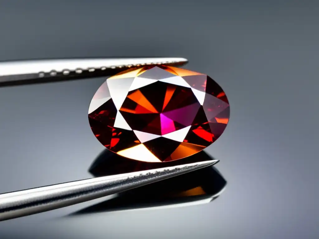 Deslumbrante rubí rojo sangre en detalle