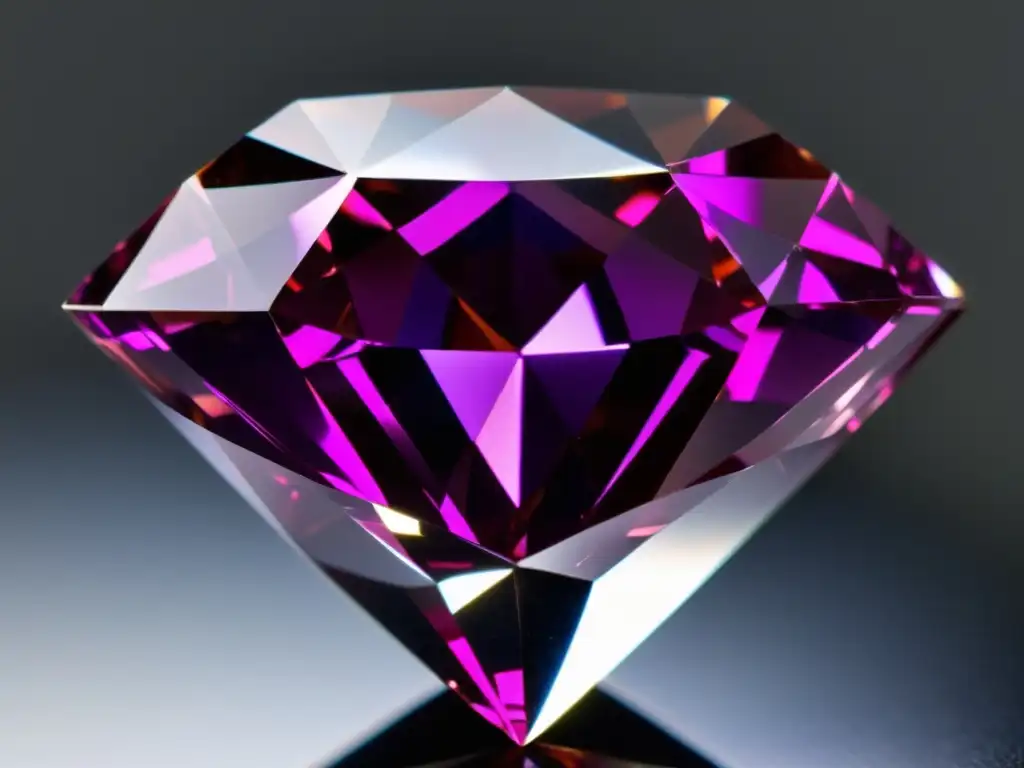 Deslumbrante diamante rosa Argyle, detalle en alta definición con colores hipnóticos