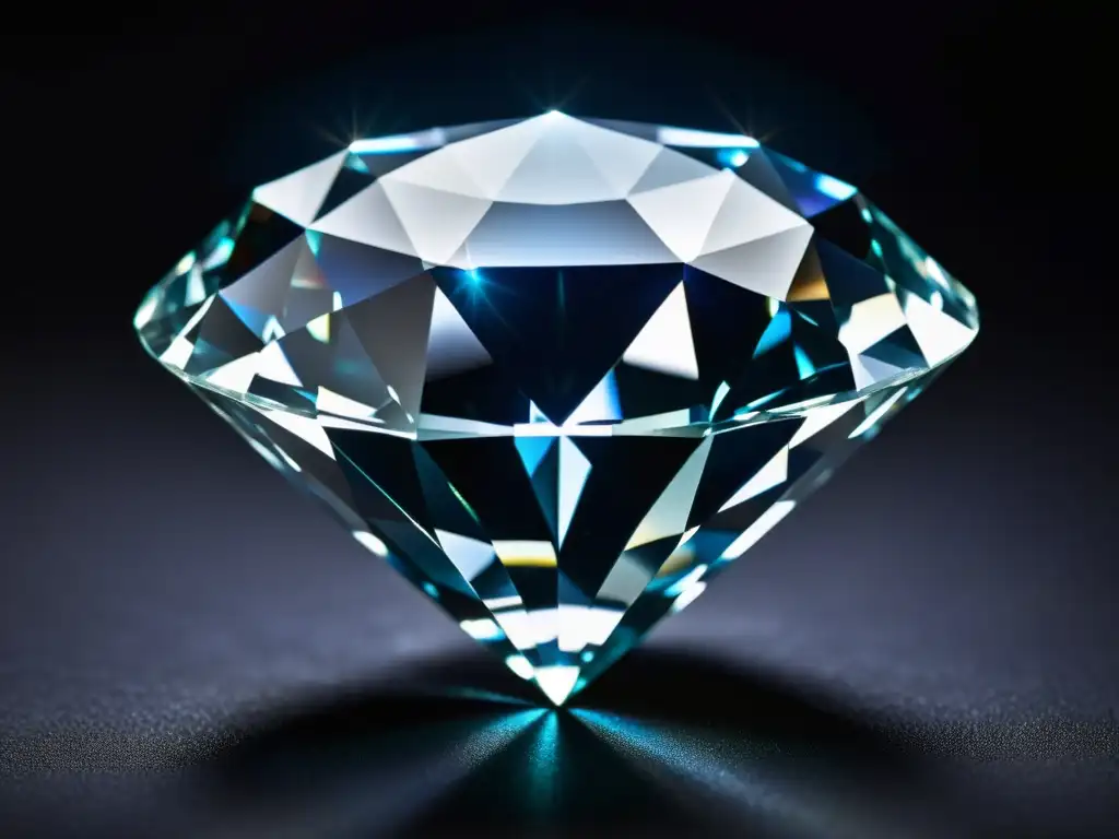 Deslumbrante imagen del diamante KohiNoor, reflejando luz en un fondo oscuro