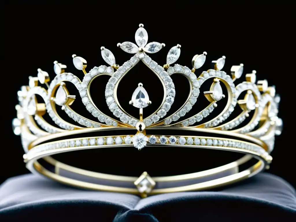 Tiara de diamantes: Elegancia histórica en alta resolución Deslumbrante tiara de diamantes en exposición de gemas históricas