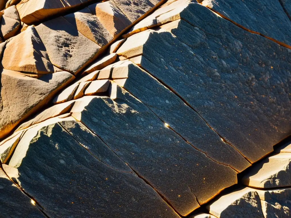 Una detallada imagen de un granito con patrones y texturas, resaltando la belleza natural y complejidad del mineral