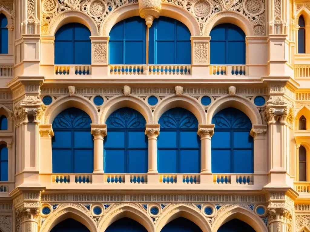 Un detalle arquitectónico grandioso resalta la azurita en decoración arquitectónica con elegancia y simbolismo cultural