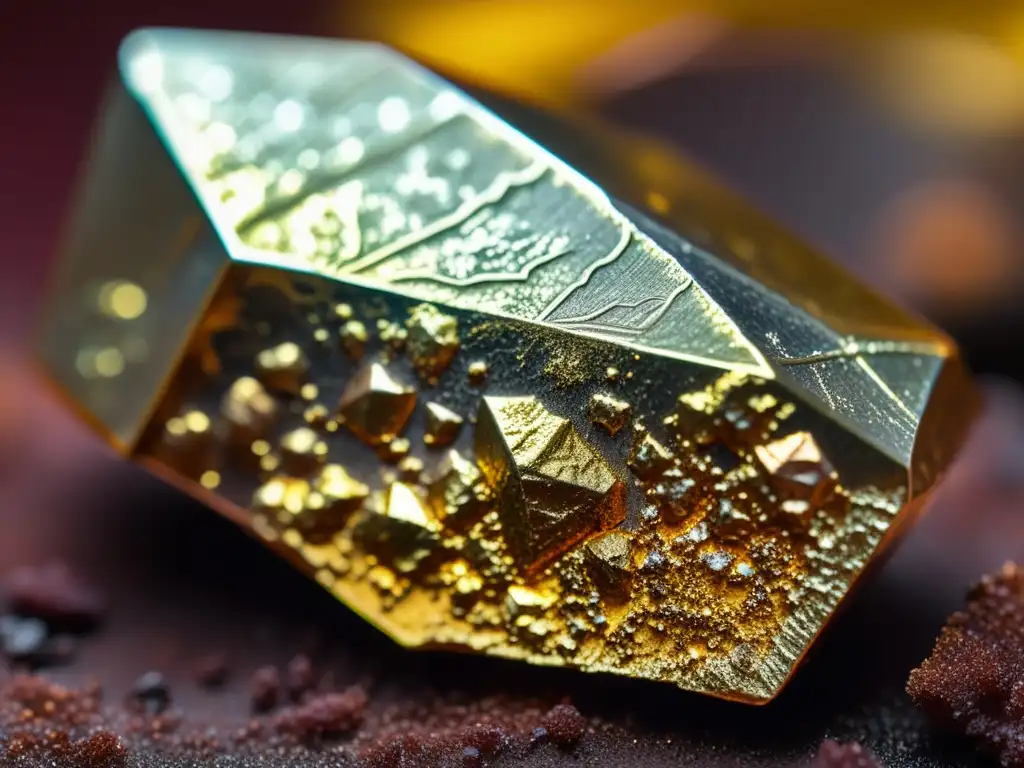 Detalle de minerales oro, plata y cobre en estado puro con texturas y brillo únicos