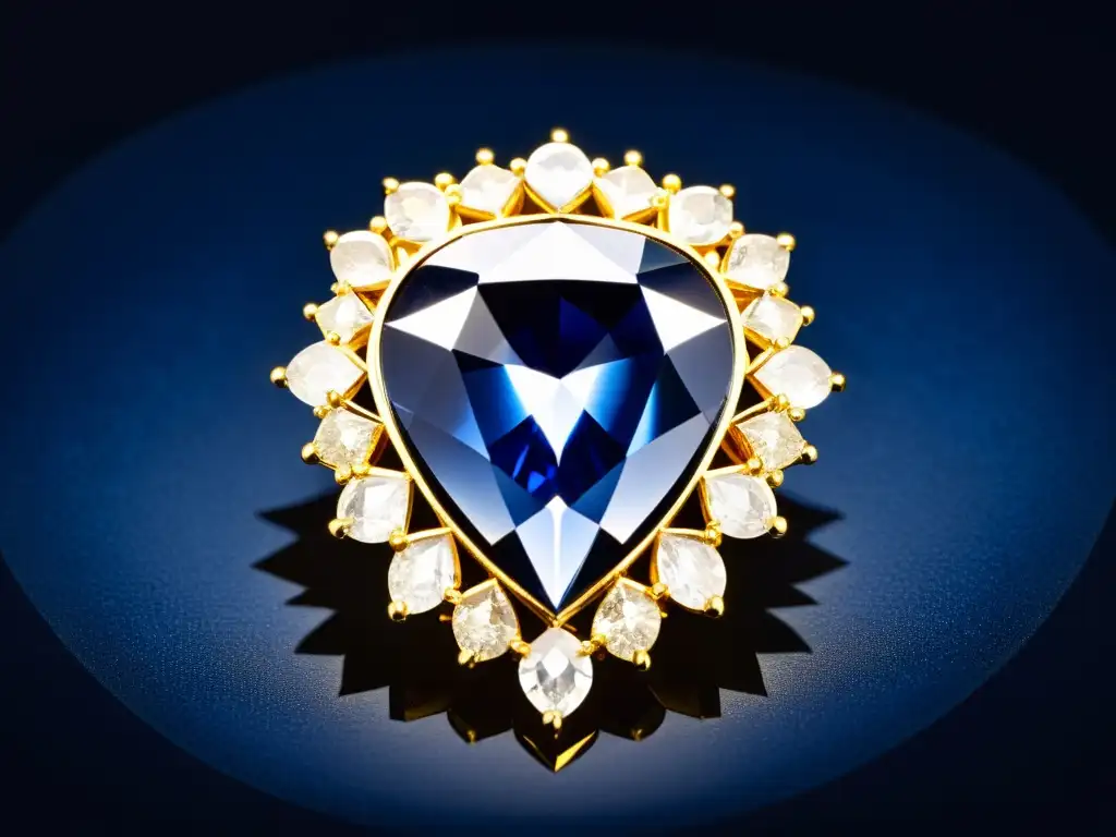 Diamante Hope: Belleza Azul Intensa en Detalle Detalle ultradetallado del Diamante Hope, joya de exposiciones de gemas históricas