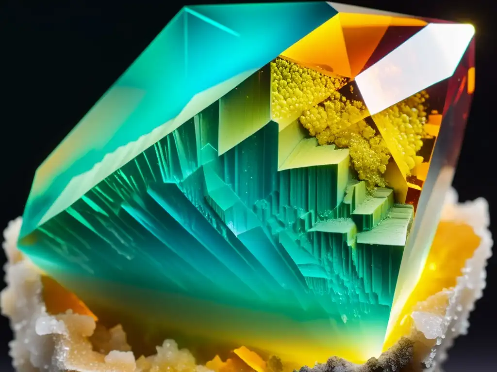 Detalles impresionantes de un cristal mineral con formas y sistemas cristalinos minerales, una obra de arte natural