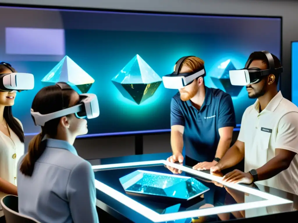 Estudiantes inmersos en la experiencia de aprender gemología virtual, aprovechando las ventajas de la tecnología de vanguardia