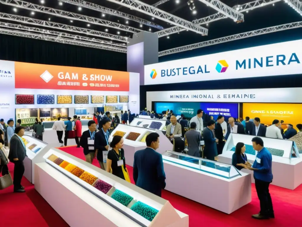 Ferias de minerales y gemas en Asia: Vibrante intercambio comercial con coloridas exhibiciones y entusiastas profesionales