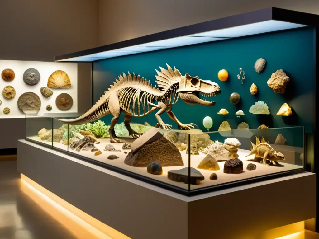 Exposición de fósiles y minerales en museo, una ventana a la historia de la Tierra