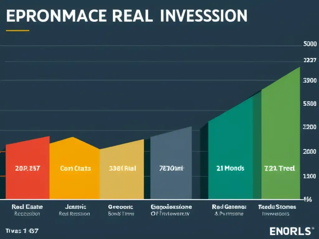 Gráfico comparativo del comportamiento de inversiones en gemas frente a inversiones tradicionales durante recesiones económicas