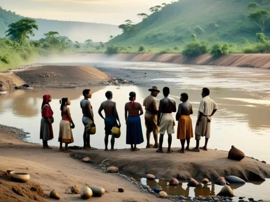 Grupo indígena observa impacto social y económico de la minería ilegal en río contaminado