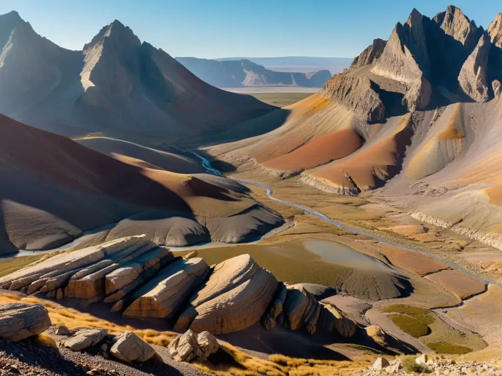 Grupo de geólogos explorando terreno montañoso en busca de minerales