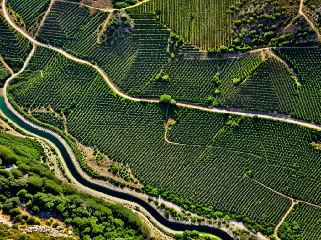 Imagen documental de la histórica mina Laurion en Grecia, destacando su terreno abrupto y restos de infraestructura