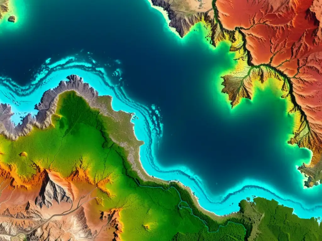 Una imagen satelital de alta resolución muestra la interacción entre factores geopolíticos y la distribución de valiosos recursos minerales