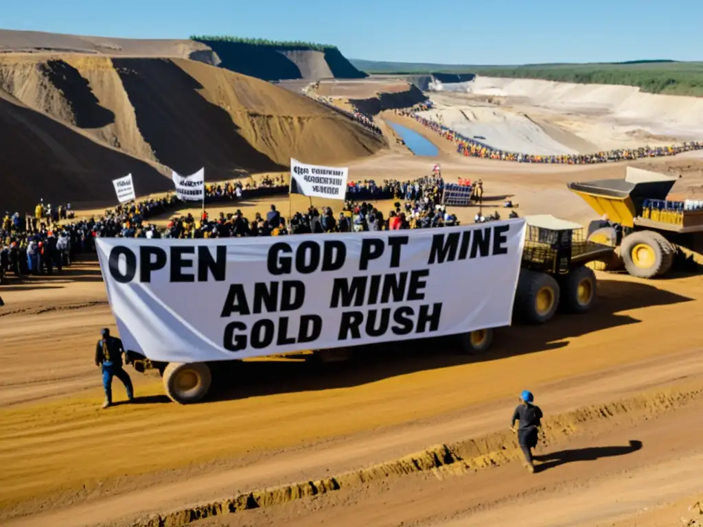 Impacto social de la fiebre del oro: Protesta pacífica frente a la mina de oro a cielo abierto