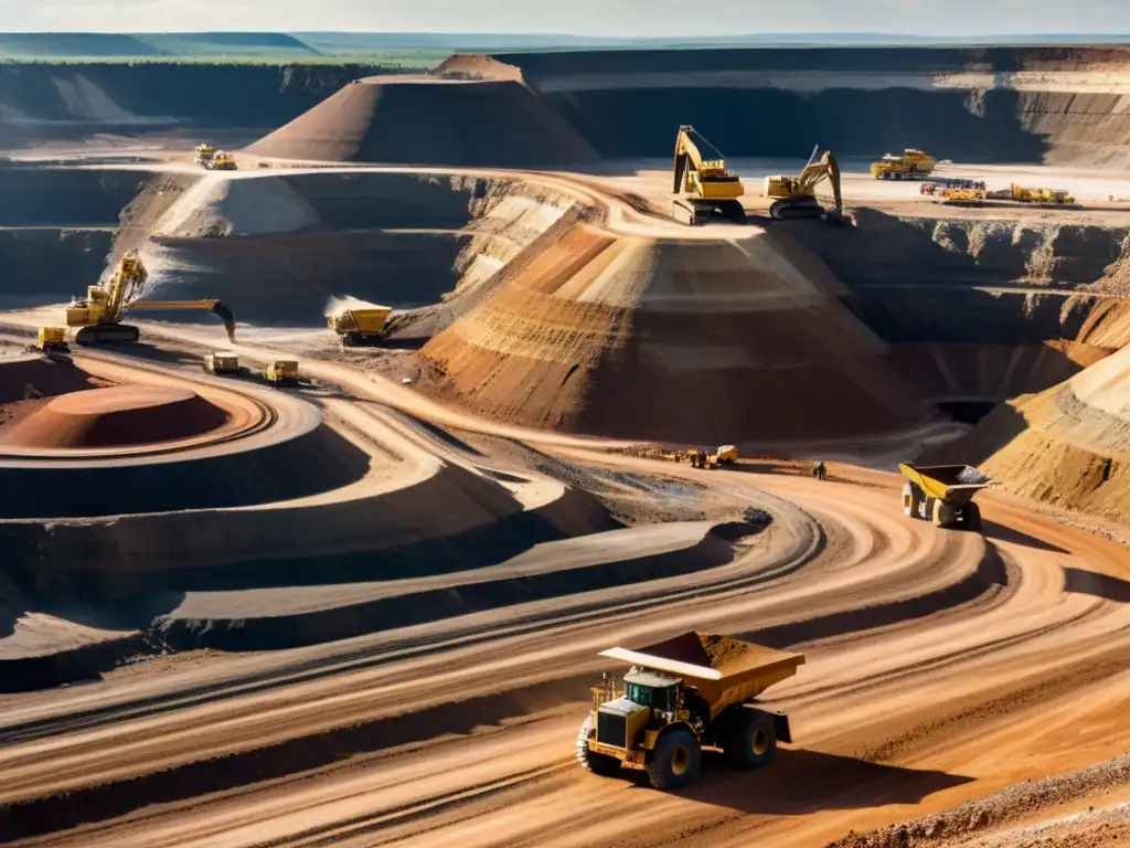 Imponente mina a cielo abierto refleja la magnitud industrial de la extracción mineral