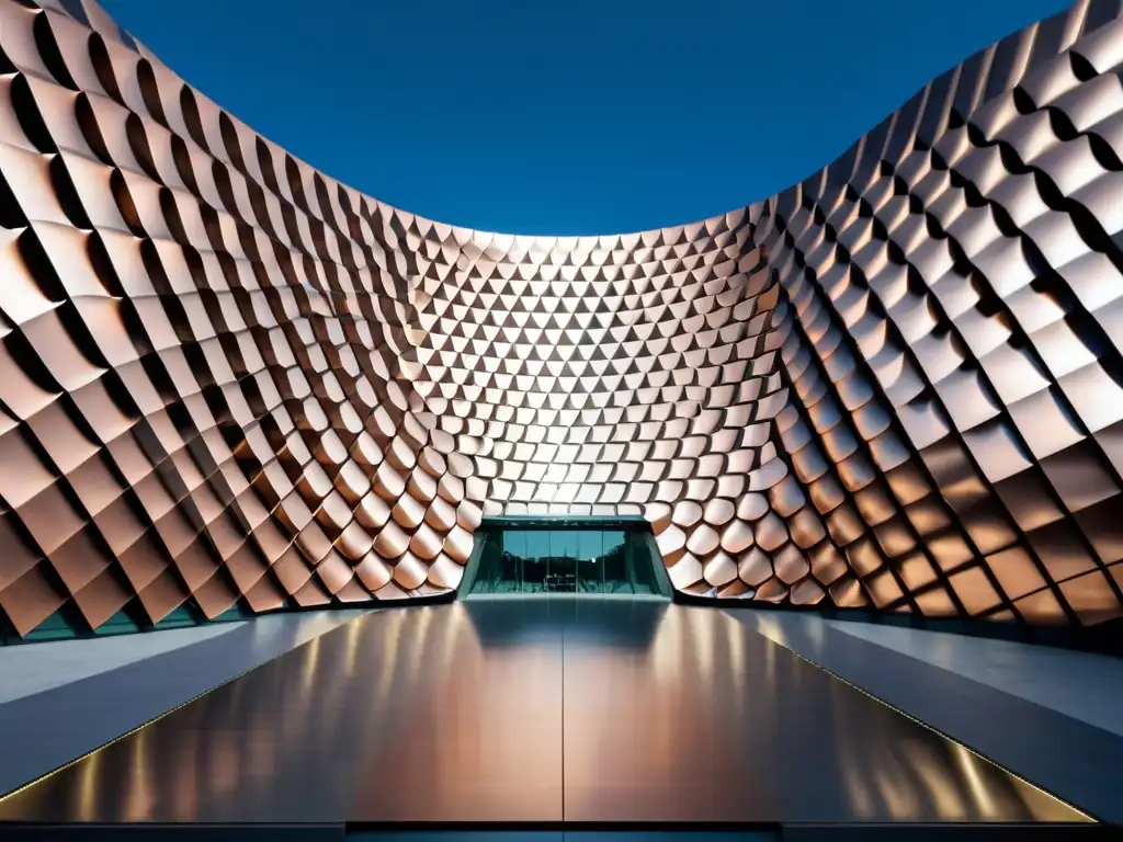 El imponente Museo Soumaya en Ciudad de México, con su innovador uso del cobre en arquitectura, refleja la luz del sol con un efecto visual impactante