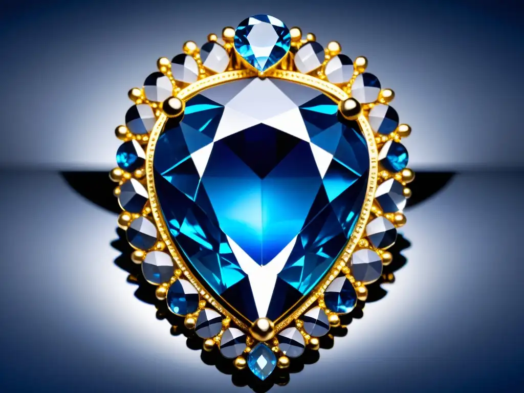 Exhibición de las Joyas de la Corona de Francia en el Louvre, destacando el misterio del diamante azul 'Hope Diamond' en detalle exquisito