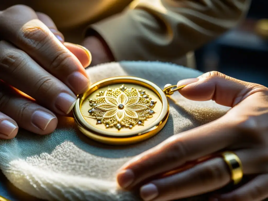 Un maestro joyero crea con precisión un delicado collar de oro, destacando el metal ideal para joyería fina