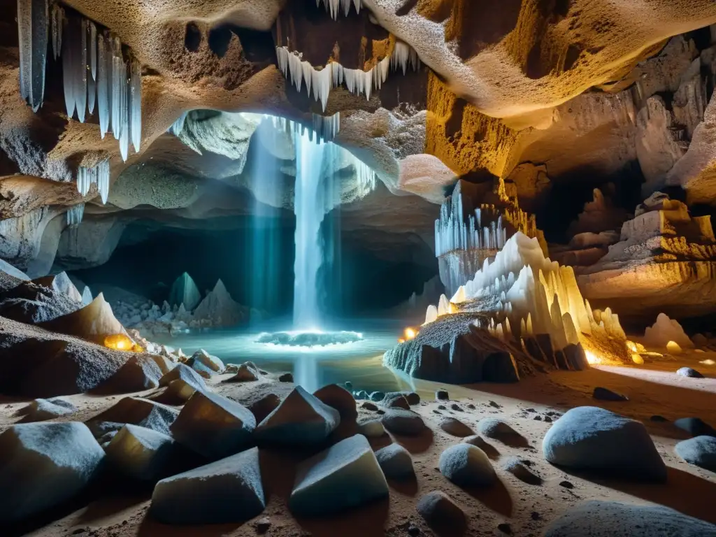 Explora la maravilla de los Museos de Cavernas de Cristal en esta asombrosa imagen de una cueva de cristal en 8k