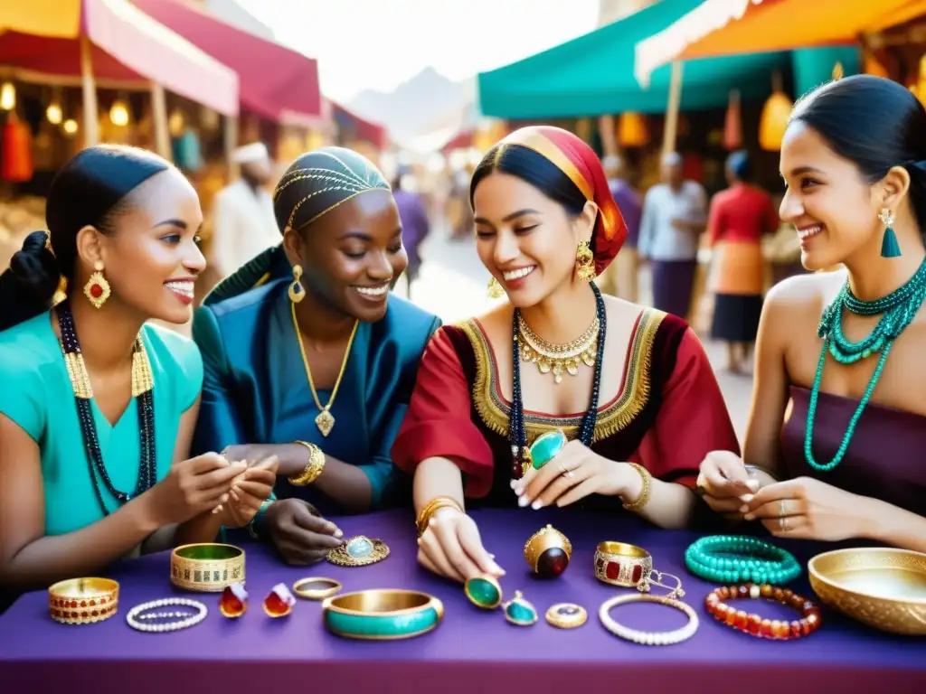 Un mercado lleno de vida y color, donde la influencia de la moda y la cultura se refleja en la demanda de gemas preciosas