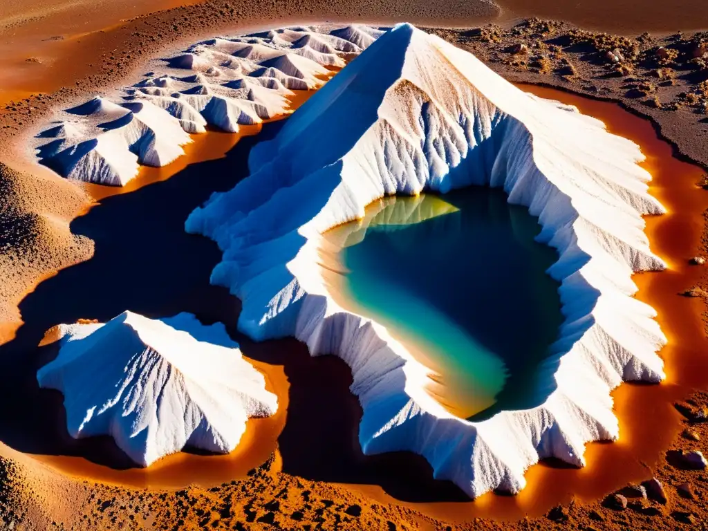 Formación de minerales en ambientes extremos: intrincados cristales de sal bajo el sol del Desierto de Atacama