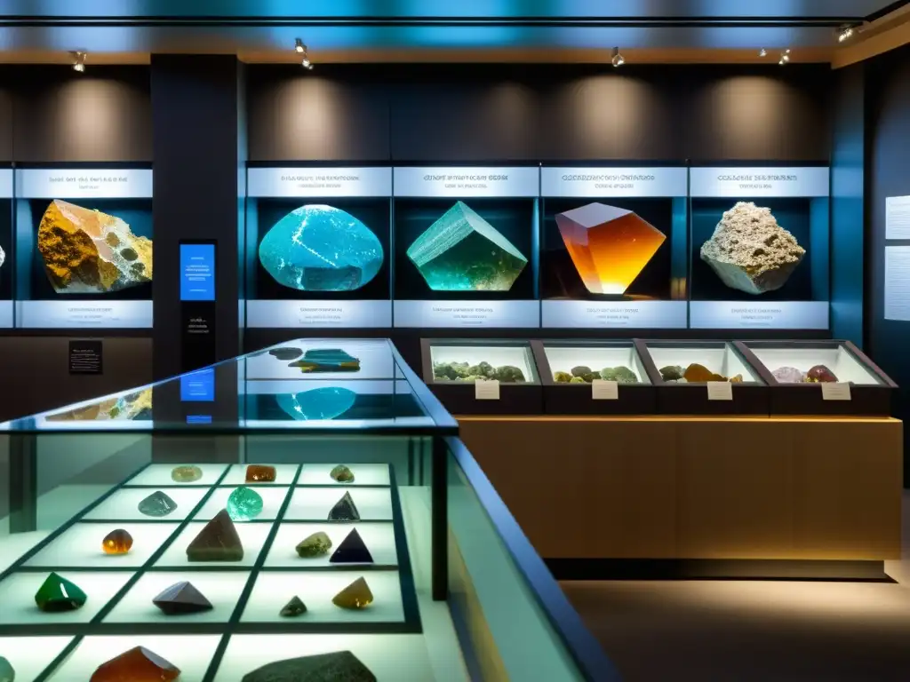 Exposición de Minerales y Gemas: Colores vibrantes y patrones naturales Exhibición de minerales y gemas con colores vibrantes y patrones naturales