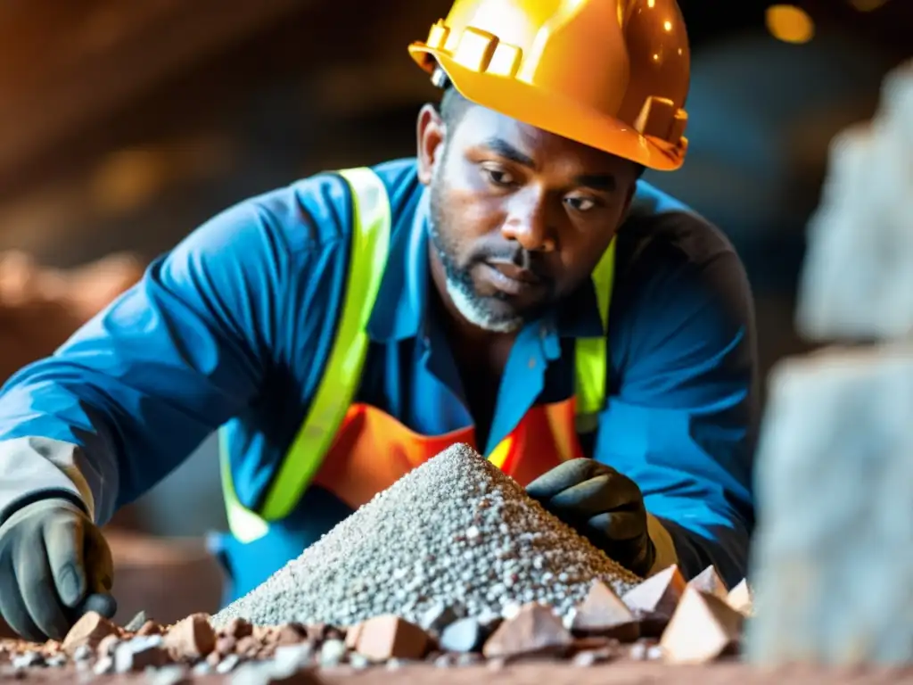 Minero inspecciona minerales con ética y responsabilidad