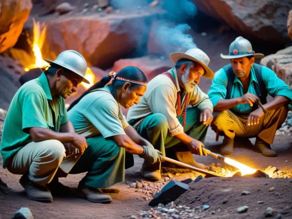 Mineros nativos extraen minerales con respeto y tradición en una mina