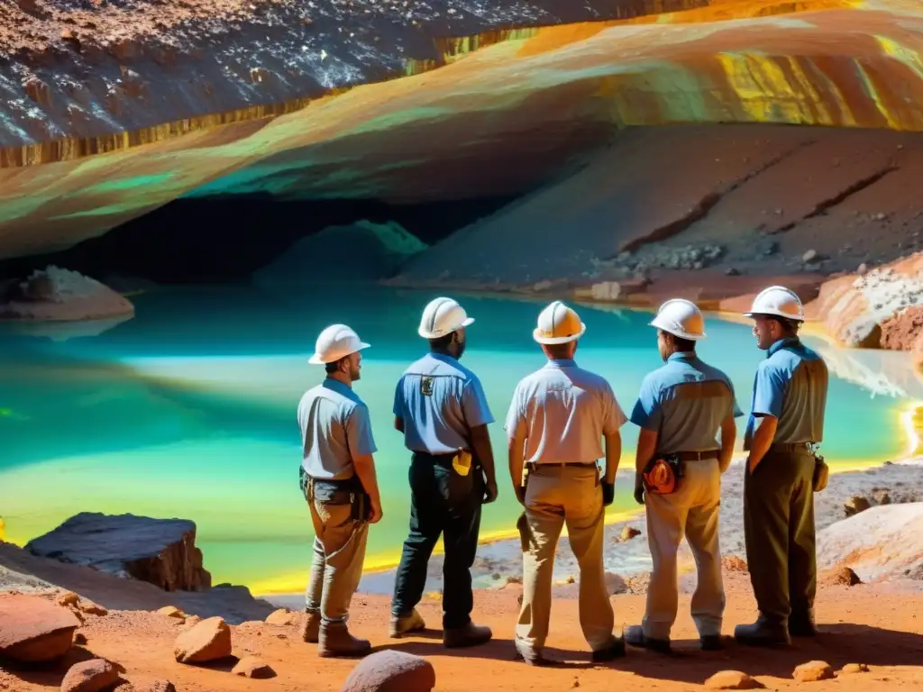 Mineros de ópalos en Australia, fusionando tradición y tecnología en una mina de ópalos bajo el cálido sol del atardecer