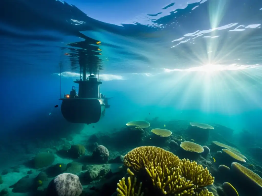 Un paisaje submarino colorido y diverso en el Mar de Barents, con presencia humana en la distancia