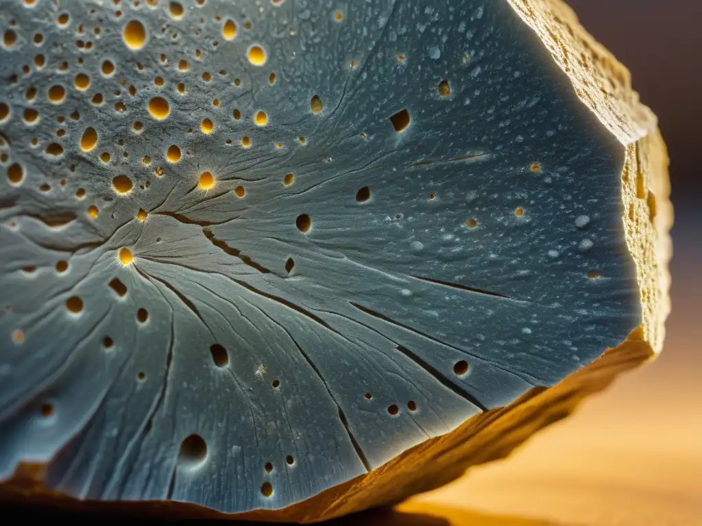 Una piedra natal sin cortar en primer plano, con textura natural y tonos terrosos, iluminada por luz suave, revelando su belleza cruda y auténtica