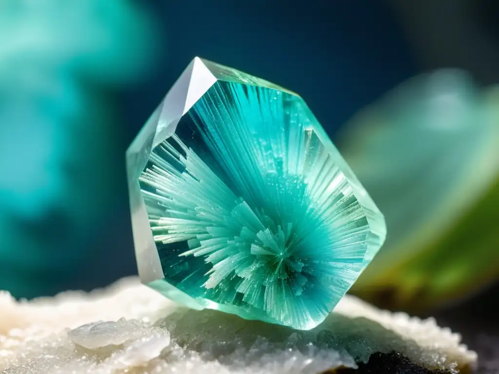 Una preciosa turmalina Paraíba cruda, con tonos vibrantes de azul y verde