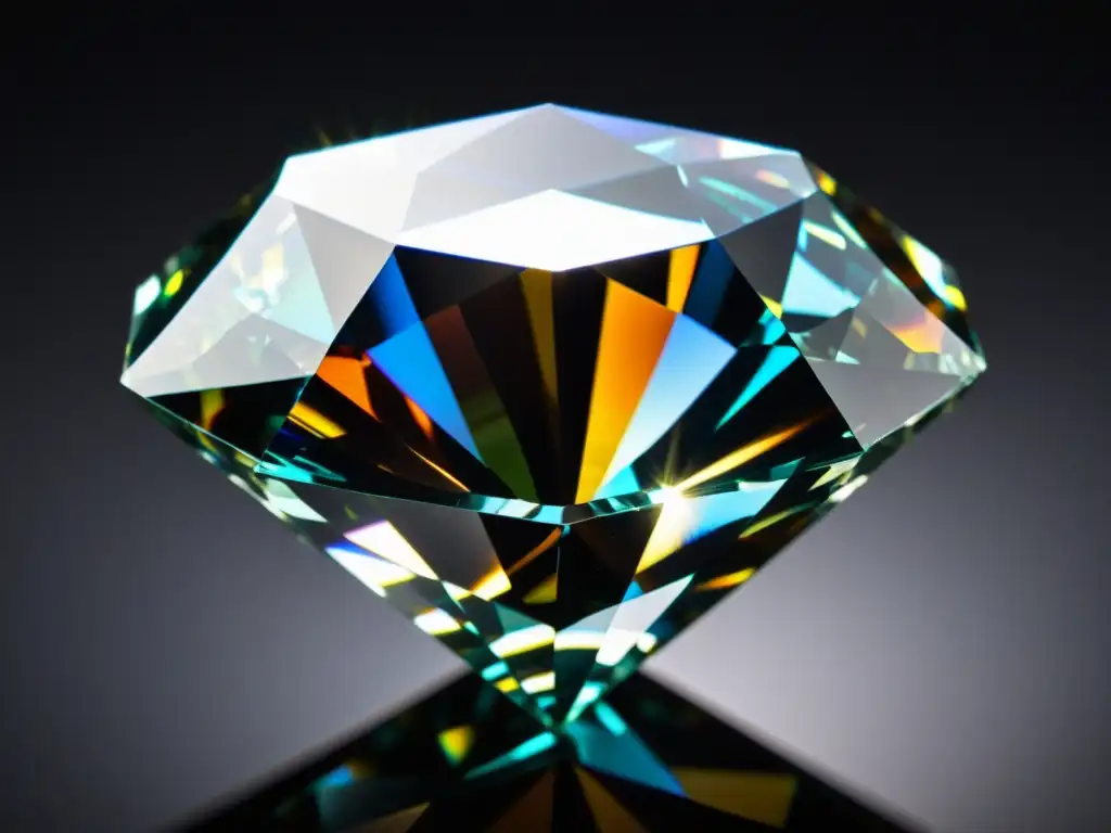 Un radiante diamante de corte perfecto, deslumbrando con el impacto de la iluminación sobre su apariencia y belleza