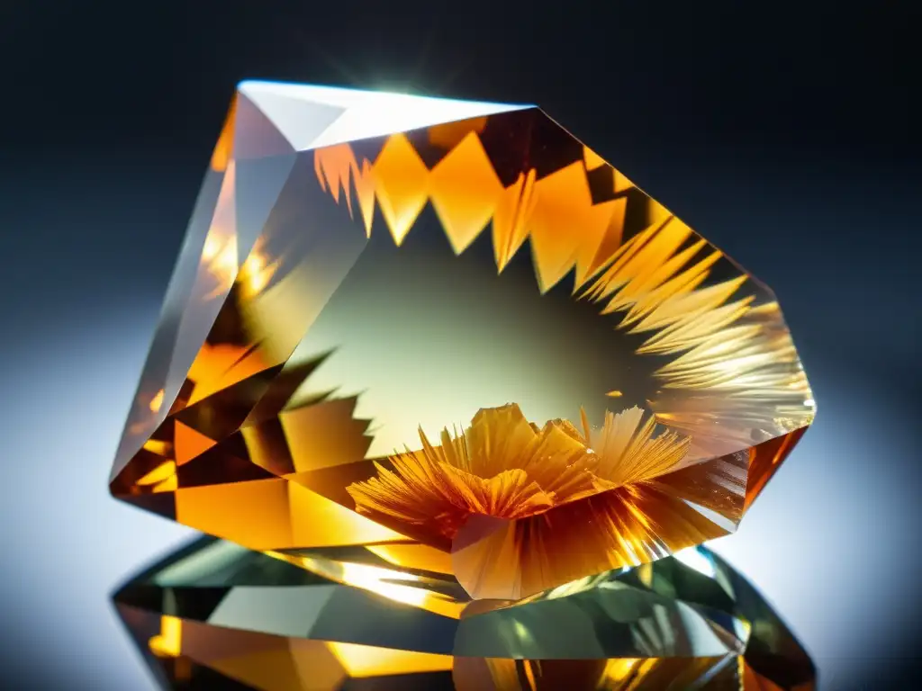 Un topacio imperial sin cortar, con un intenso color dorado y claridad excepcional