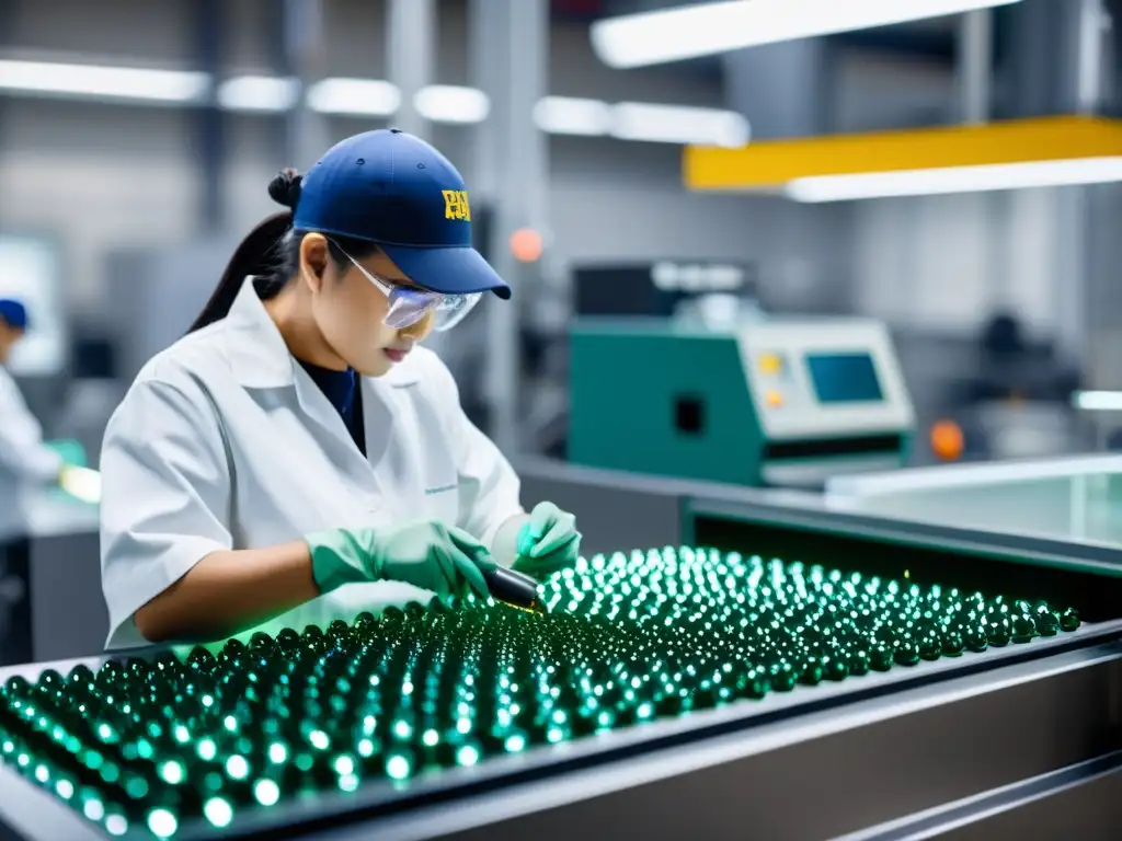 Trabajadores crean gemas sintéticas personalizadas a medida en una instalación industrial de vanguardia, fusionando artesanía y técnicas modernas