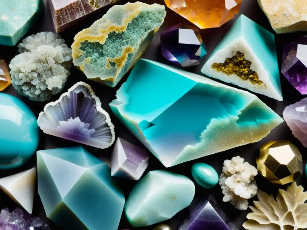 Una variedad de minerales en colores vibrantes y formas únicas, invita a explorar la belleza y diversidad de la Tierra