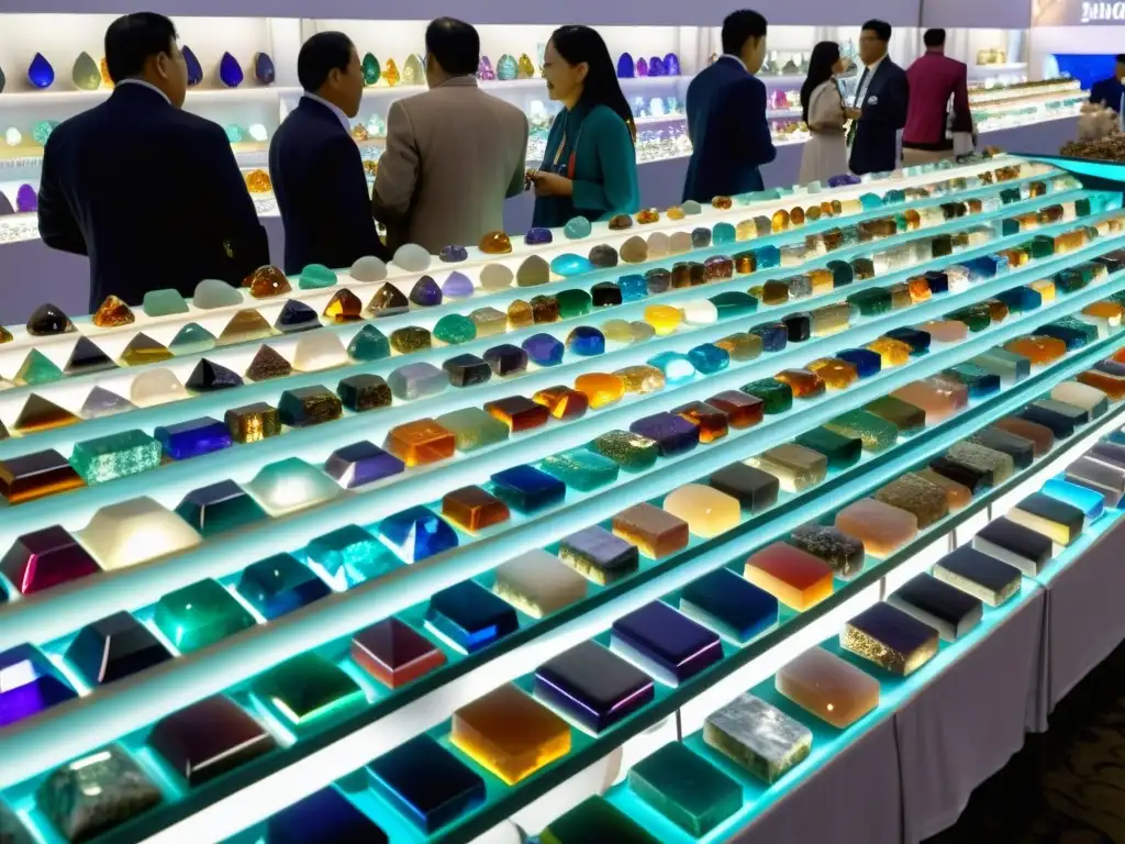 Vibrante feria de minerales y gemas en Asia, con deslumbrante exhibición de colores y energía cautivadora