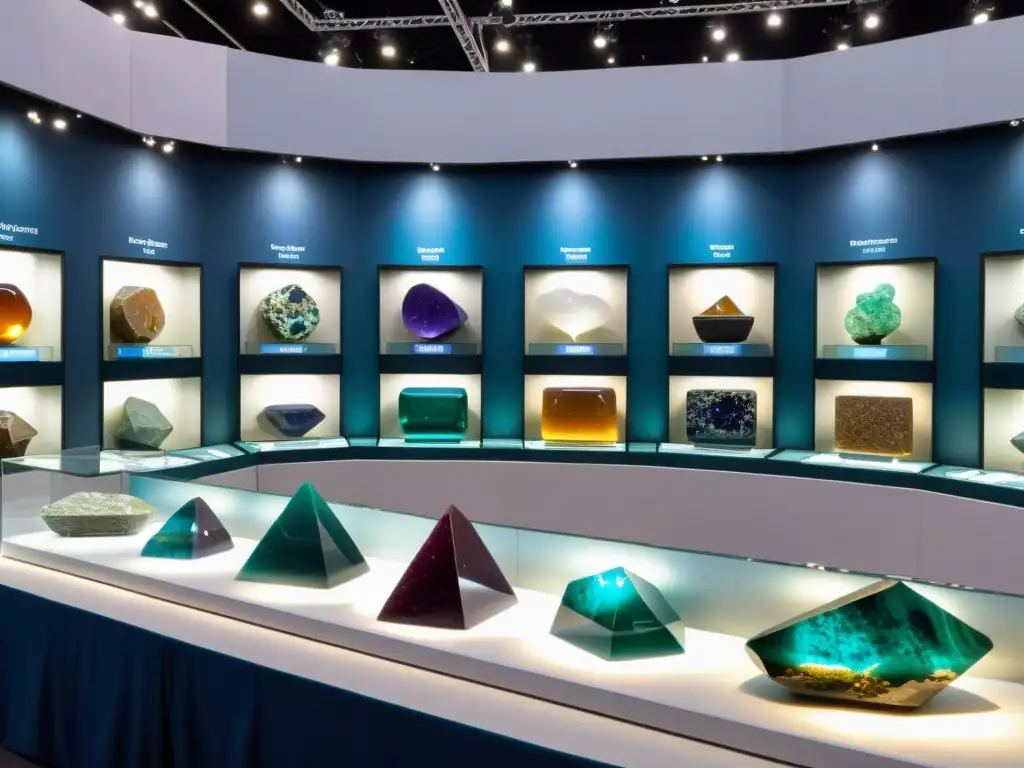 Vibrante exposición de gemas y minerales, fomentando comunidad e intercambio de conocimientos