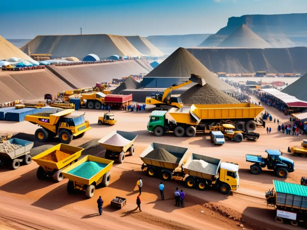 Vibrante mercado de minerales última década, con vendedores y compradores entre colores y actividad dinámica