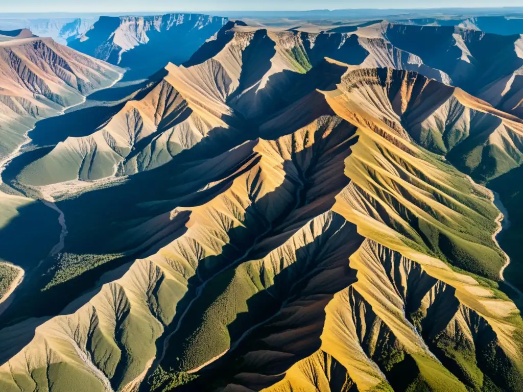 Vista aérea impresionante de formación minerales en procesos tectónicos, revelando la fuerza cruda de la naturaleza