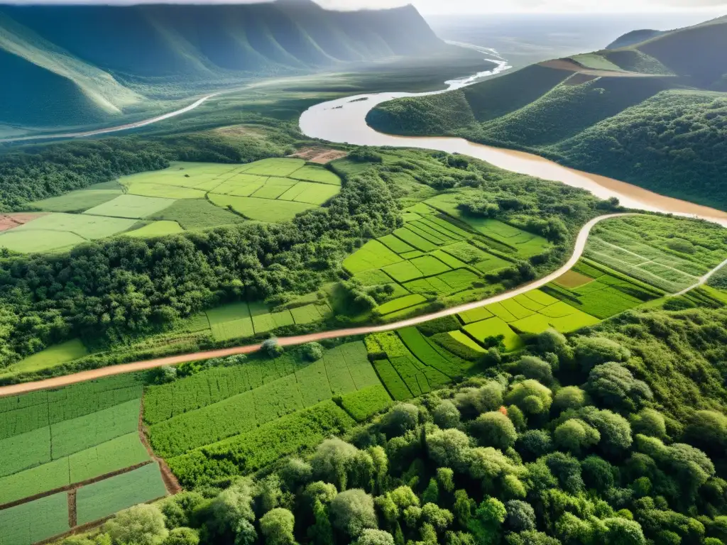 Vista cercana de un paisaje verde exuberante en una antigua mina rehabilitada, mostrando la revitalización ambiental y los usos alternativos del material de descarte en minería