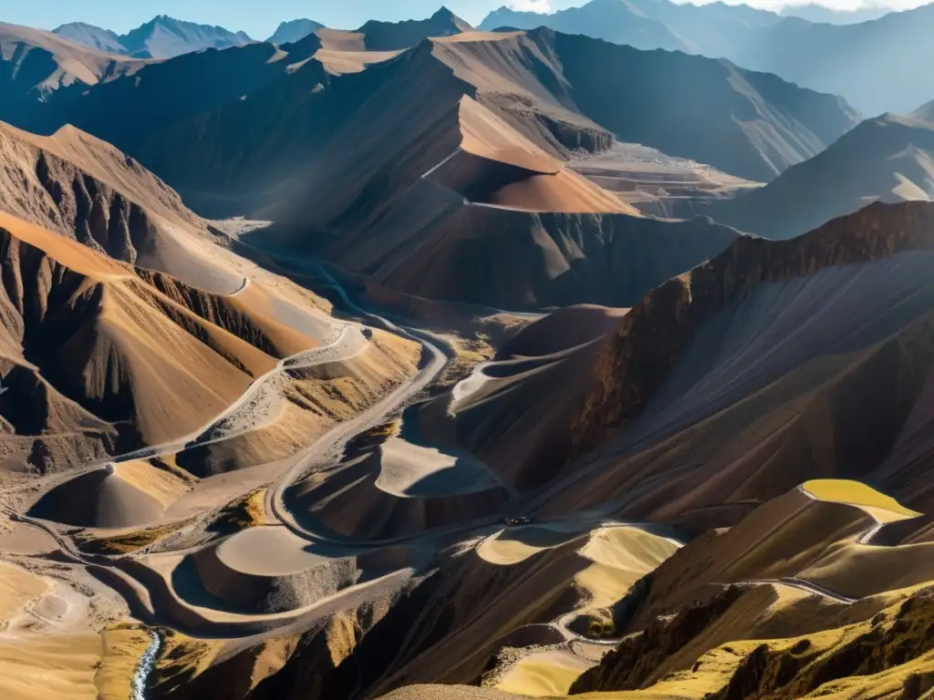 Una vista impresionante de la montaña Potosí en Perú, mostrando el paisaje vasto y agreste que rodea las famosas minas de plata