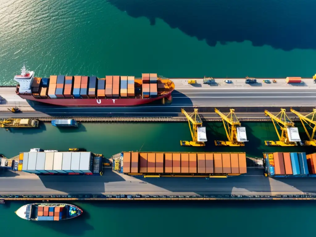 Vista del puerto con movimiento de carga de minerales, reflejando el impacto de la economía global en el comercio de minerales